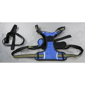 Goodyear Dog Harness with Leash Blue Reflective Adjustable Large No Pull Vest